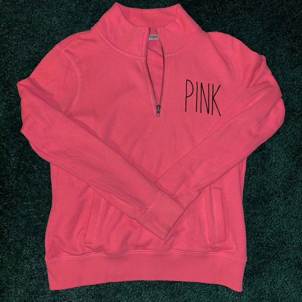 Women’s Victoria's Secret Pink Quarter-Zip Sweatshirt Size Medium